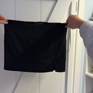 black white fox mini skirt